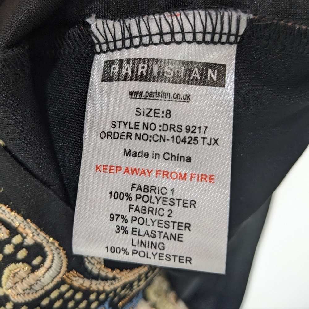 Parisian Short Jacquard Dress Brocade Size 4 - Picture 7 of 8